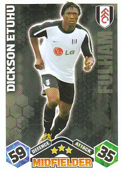 Dickson Etuhu Fulham 2009/10 Topps Match Attax #154